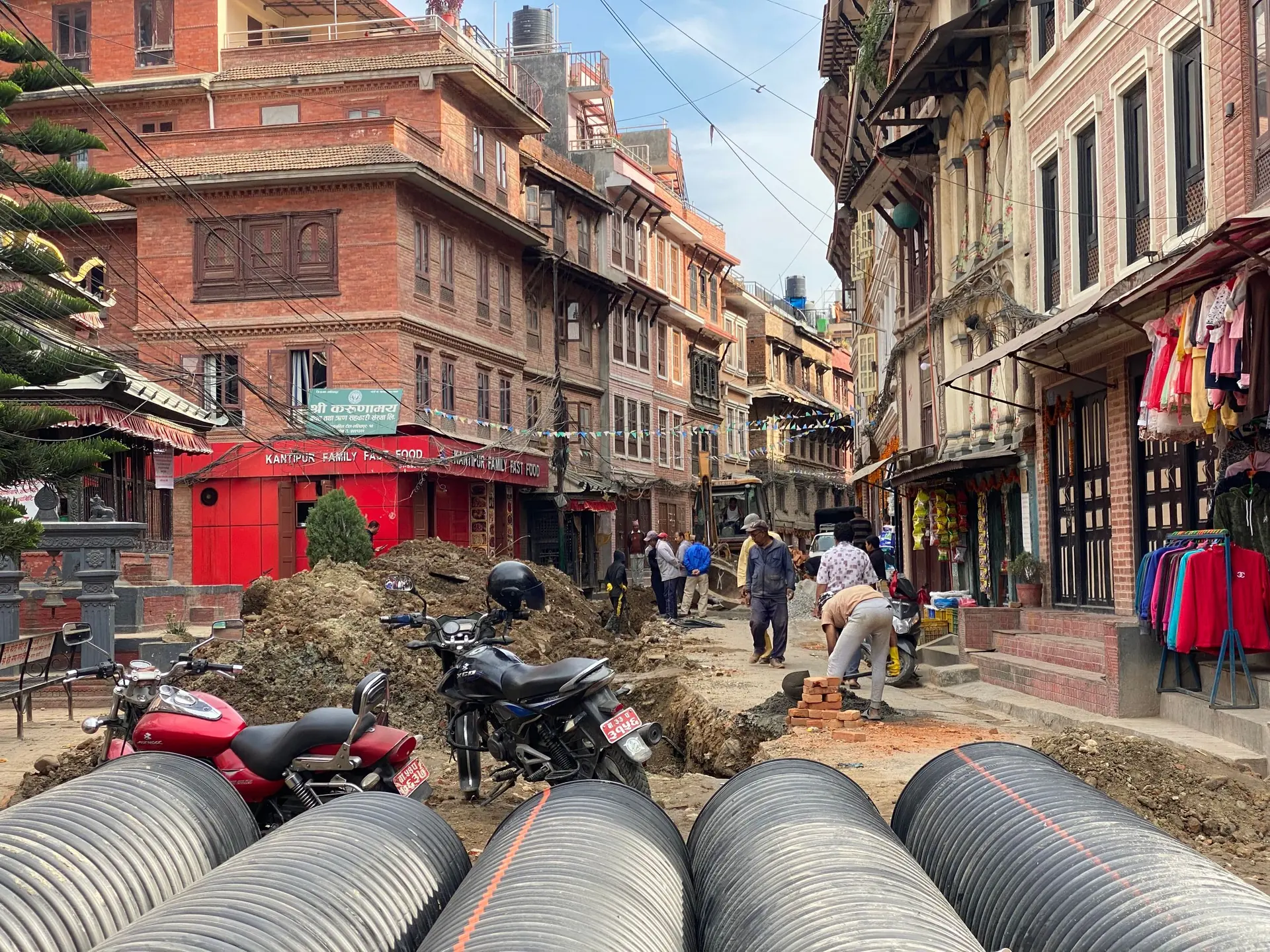 Street infrastructure work underway in Kathmandu